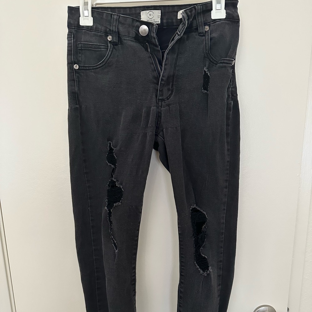 Cotton On faded black ripped jeans size 8